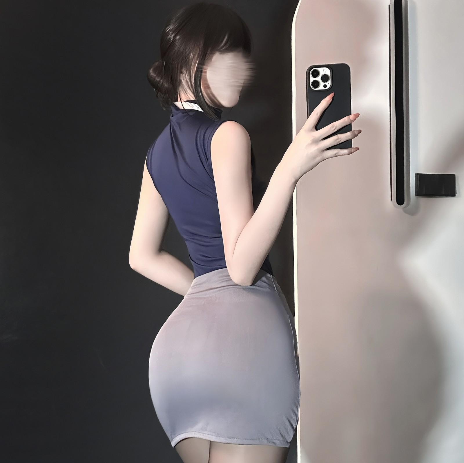 비서·승무원 룩 힙합 스커트 세트