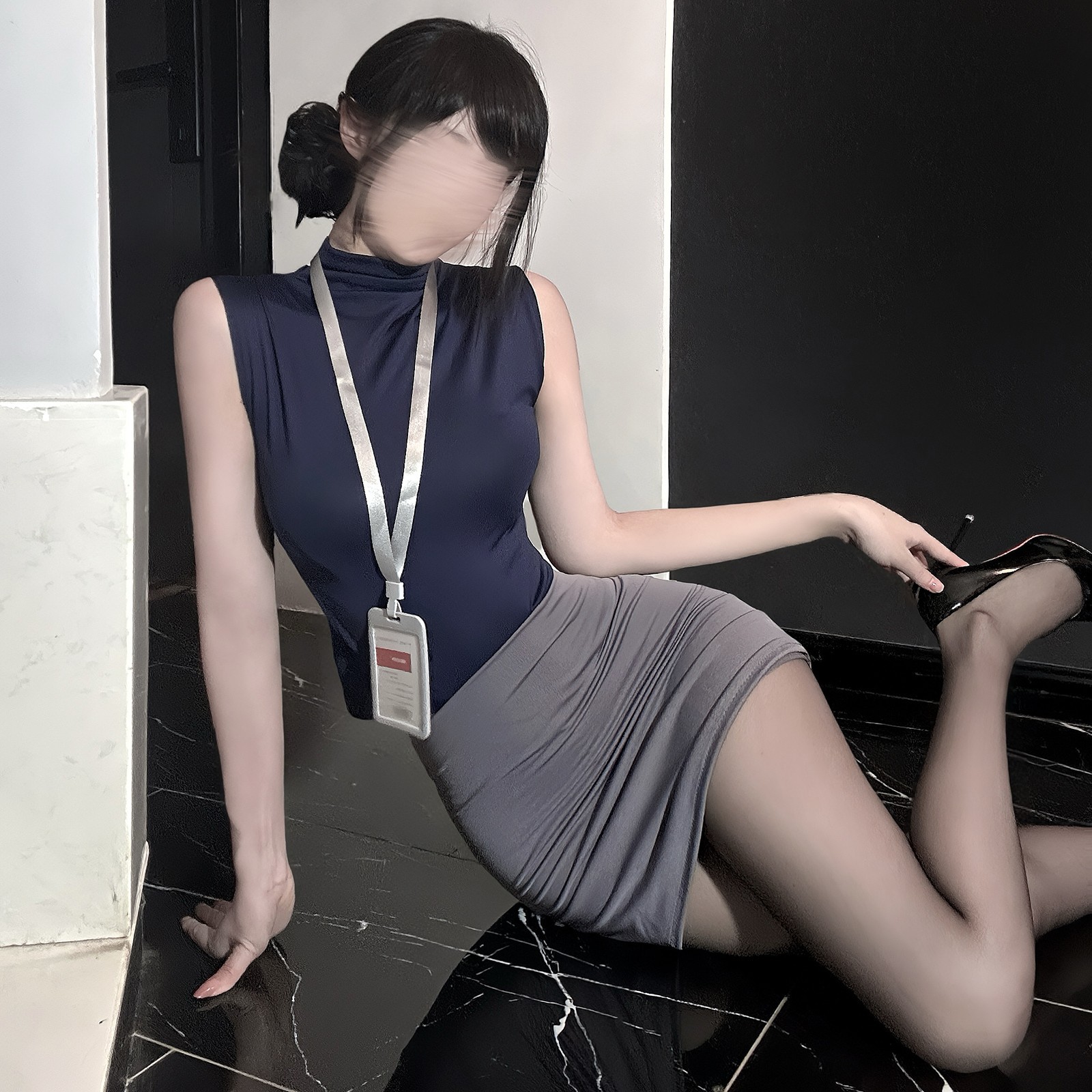 비서·승무원 룩 힙합 스커트 세트