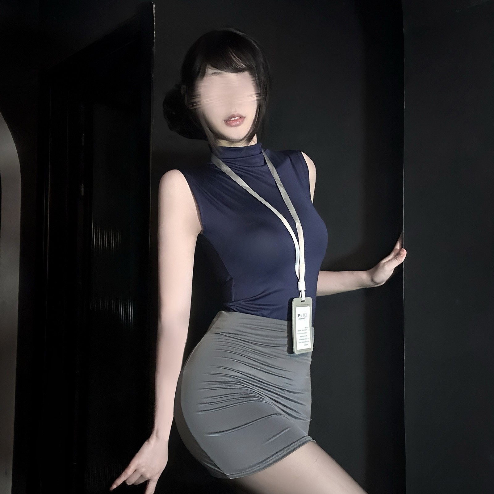 비서·승무원 룩 힙합 스커트 세트