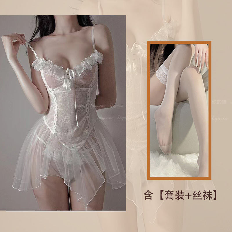 화이트+화이트 스타킹