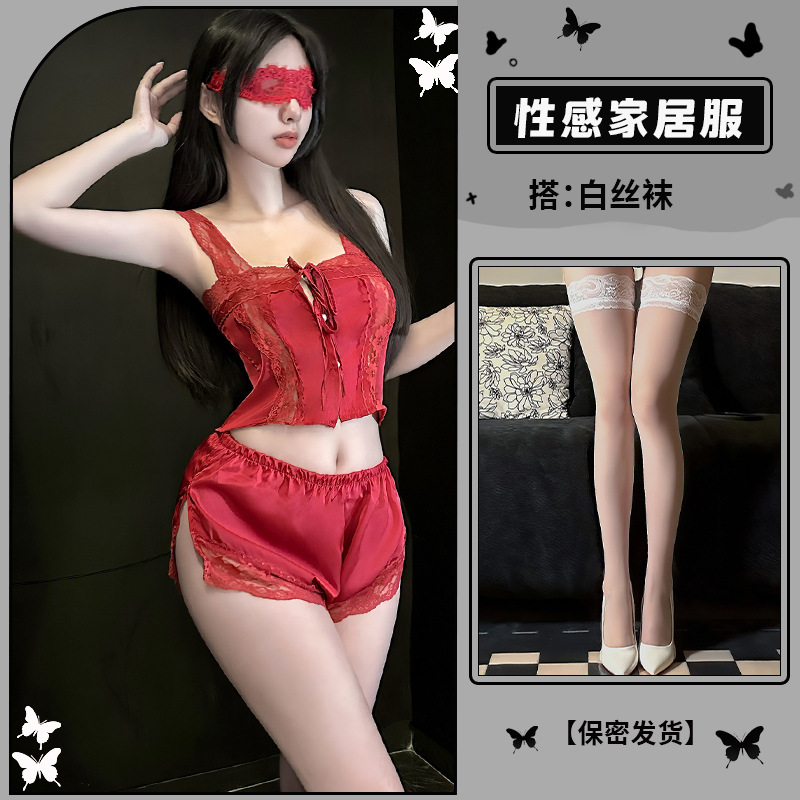 레드+화이트 스타킹