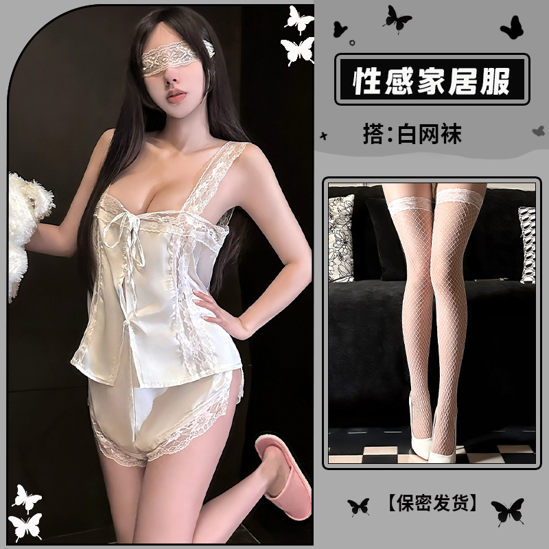 화이트+화이트 망사 스타킹